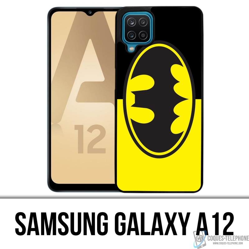 Coque Samsung Galaxy A12 - Batman Logo Classic Jaune Noir
