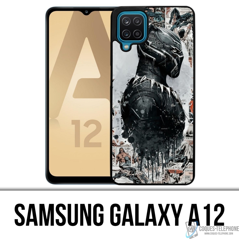 Coque Samsung Galaxy A12 - Black Panther Comics Splash