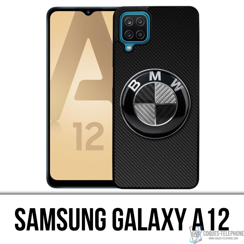 Coque Samsung Galaxy A12 - Bmw Logo Carbone