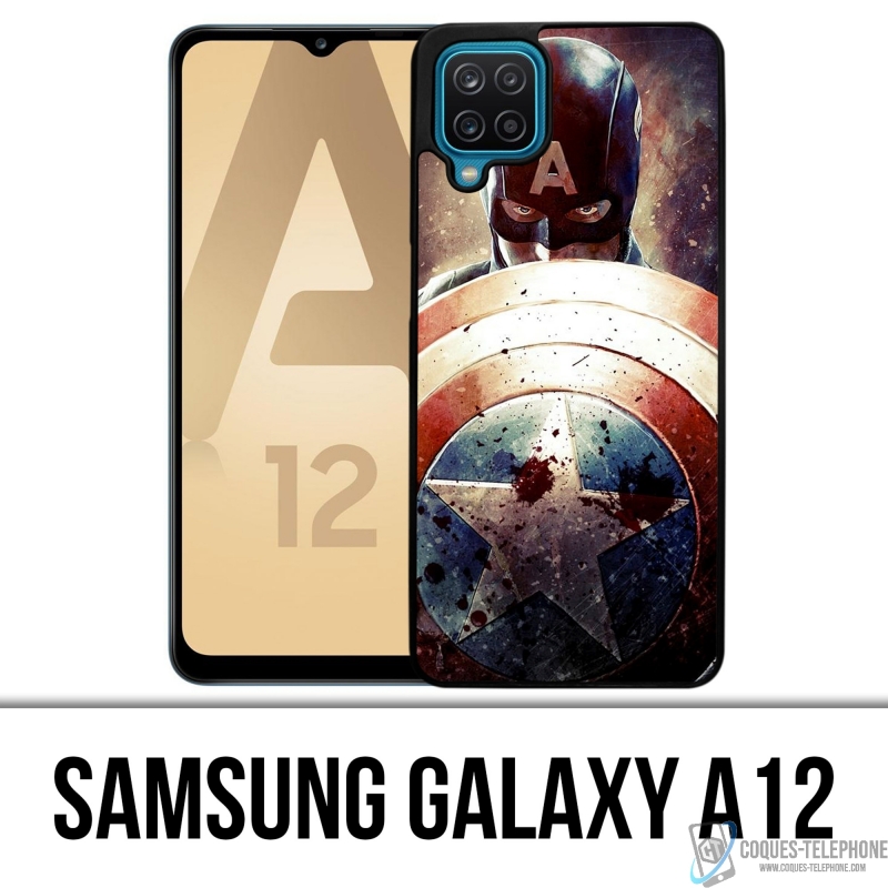 Coque Samsung Galaxy A12 - Captain America Grunge Avengers