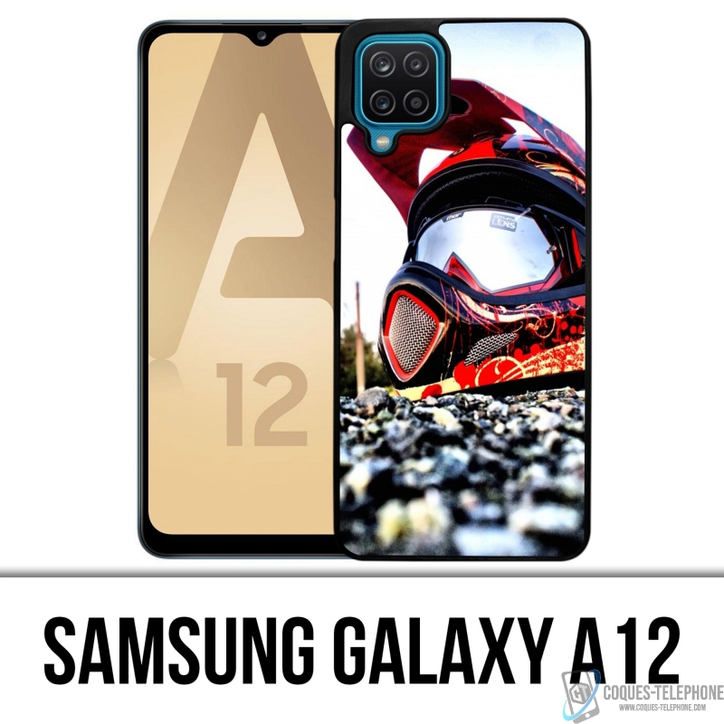 Coque Samsung Galaxy A12 - Casque Moto Cross