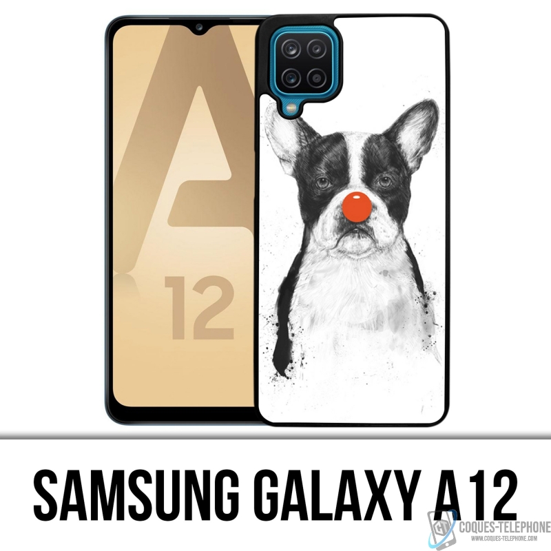 Samsung Galaxy A12 Case - Clown Bulldog Hund