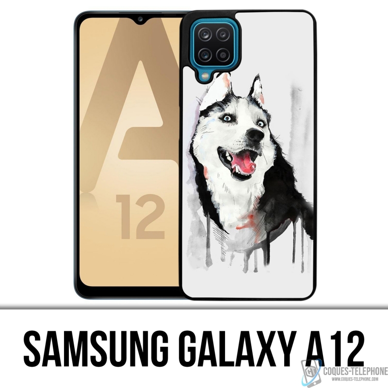Cover Samsung Galaxy A12 - Husky Splash Dog