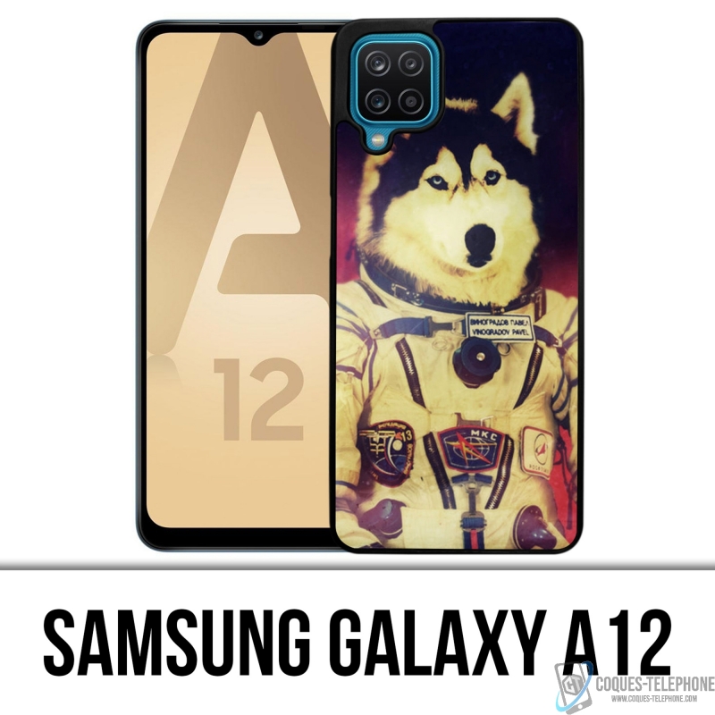 Coque Samsung Galaxy A12 - Chien Jusky Astronaute