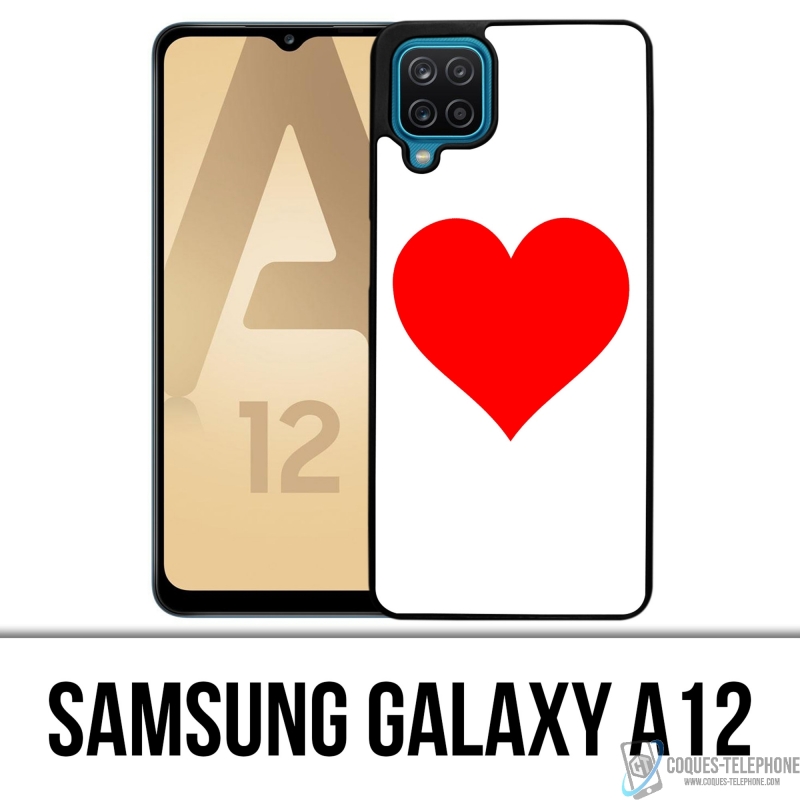 Coque Samsung Galaxy A12 - Coeur Rouge