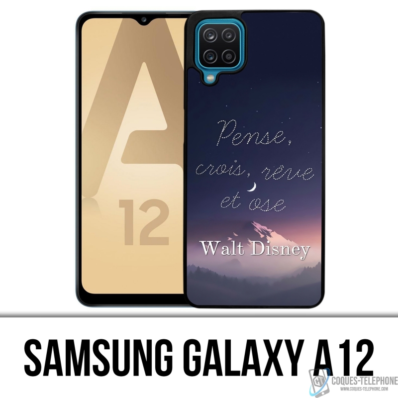Samsung Galaxy A12 Case - Disney-Zitat Think Believe