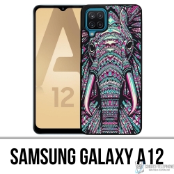 Coque Samsung Galaxy A12 - Éléphant Aztèque Coloré