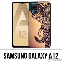 Custodia per Samsung Galaxy A12 - Elefante azteco vintage
