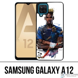 Samsung Galaxy A12 Case - Fußball Frankreich Pogba Zeichnung