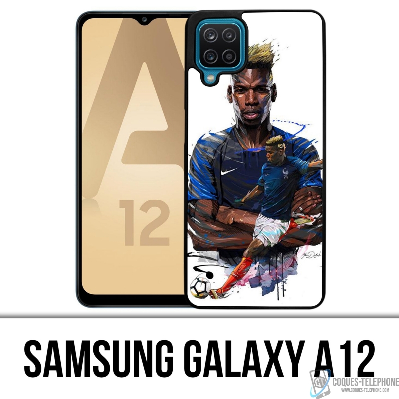 Samsung Galaxy A12 Case - Fußball Frankreich Pogba Zeichnung
