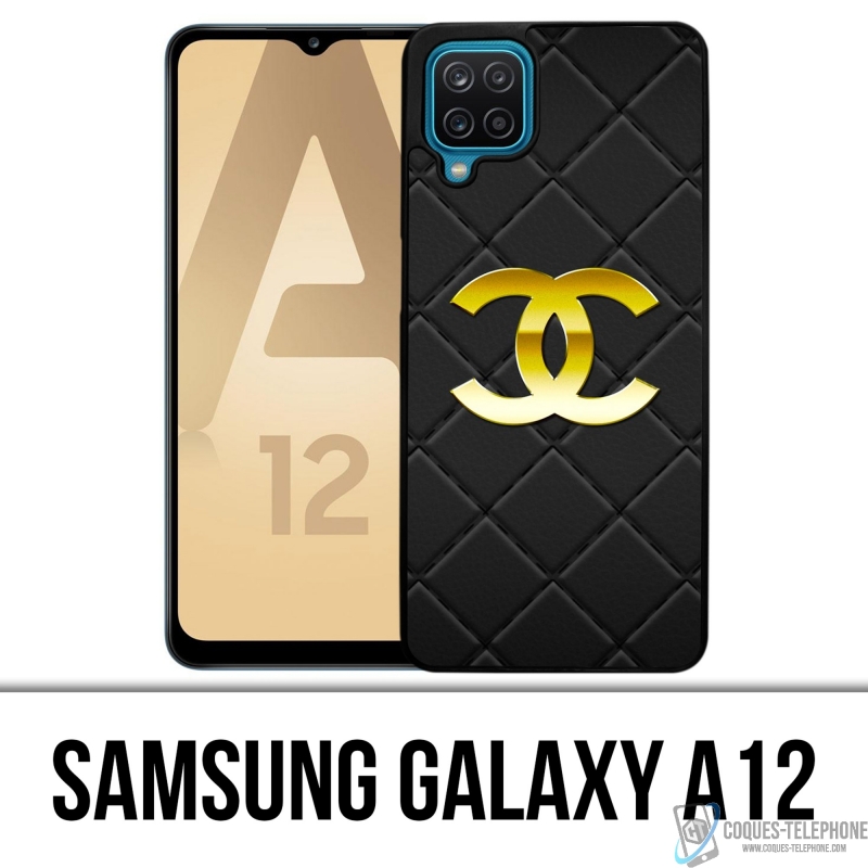 Coque Samsung Galaxy A12 - Chanel Logo Cuir