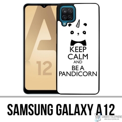 Coque Samsung Galaxy A12 - Keep Calm Pandicorn Panda Licorne