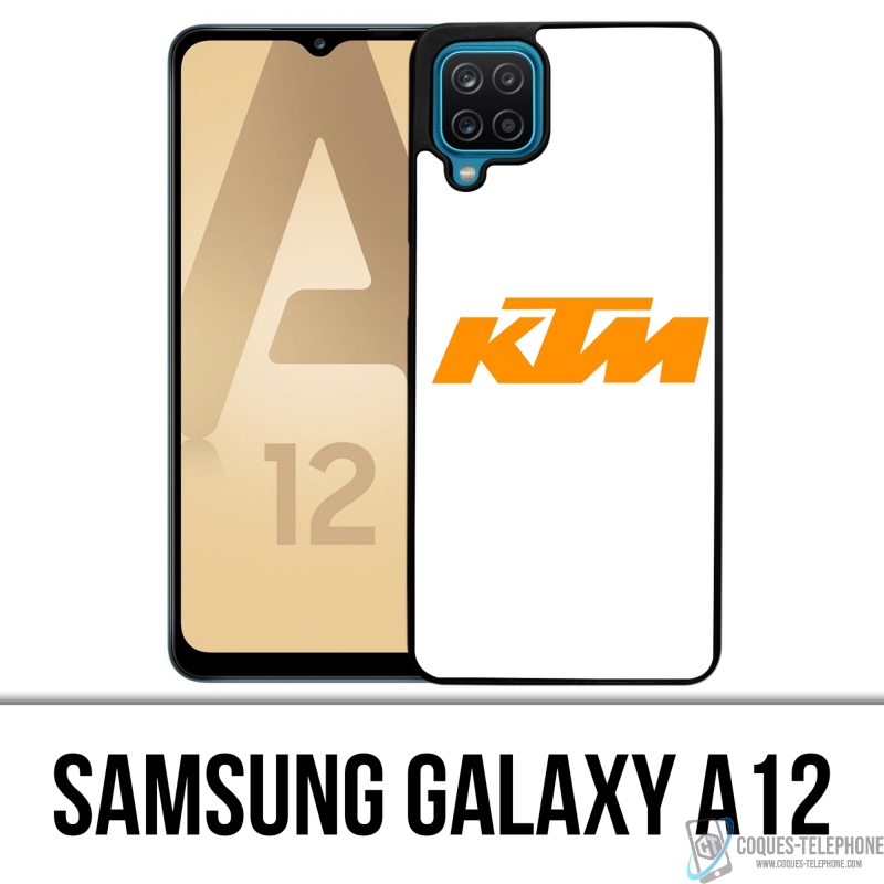 Funda Samsung Galaxy A12 - Logotipo Ktm Fondo Blanco
