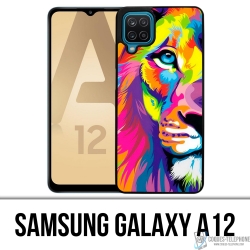 Samsung Galaxy A12 Case - Mehrfarbiger Löwe