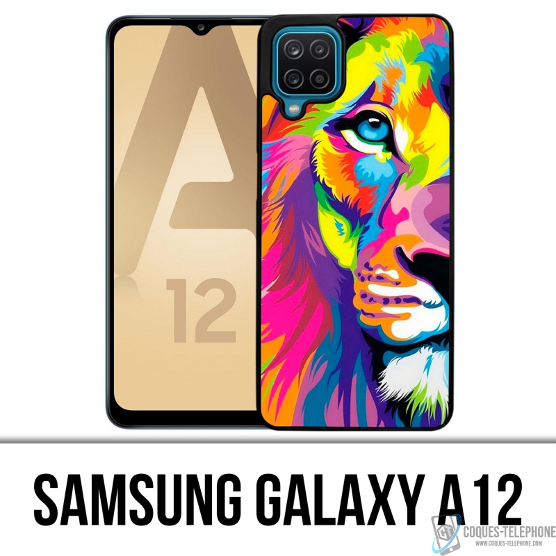 Coque Samsung Galaxy A12 - Lion Multicolore