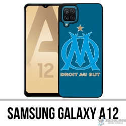 Funda Samsung Galaxy A12 - Logotipo Om Marseille con fondo azul grande