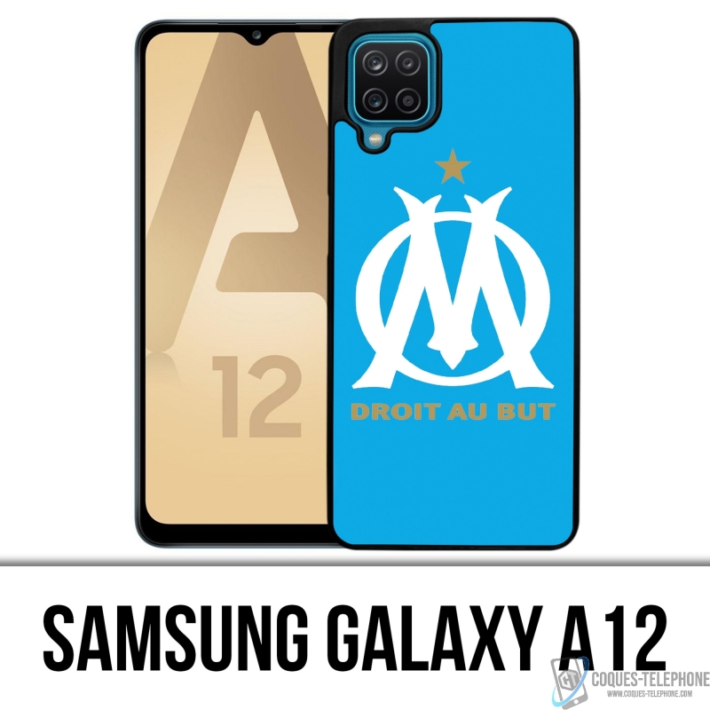 Coque Samsung Galaxy A12 - Logo Om Marseille Bleu