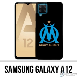 Coque Samsung Galaxy A12 - Logo Om Marseille Noir