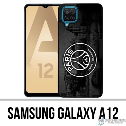 Coque Samsung Galaxy A12 - Logo Psg Fond Black
