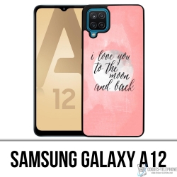 Samsung Galaxy A12 Case - Liebesbotschaft Mondrückseite