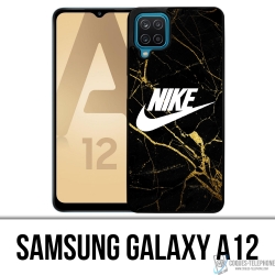 Custodia Samsung Galaxy A12 - Logo Nike Oro Marmo