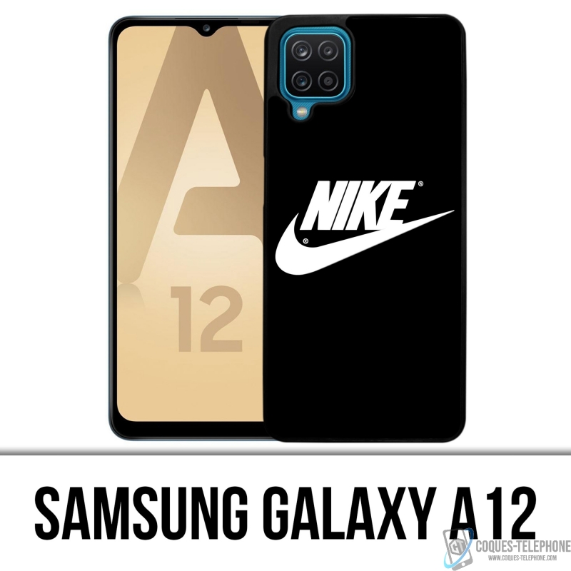 Station Regenjas Spookachtig Samsung Galaxy A12 Case - Nike Logo Black