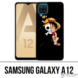 Custodia per Samsung Galaxy A12 - One Piece Baby Rufy Flag