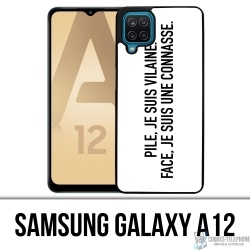 Coque Samsung Galaxy A12 - Pile Vilaine Face Connasse
