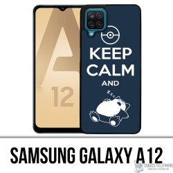 Cover Samsung Galaxy A12 - Pokémon Snorlax Mantieni la calma