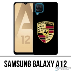 Custodia per Samsung Galaxy A12 - Logo Porsche nera