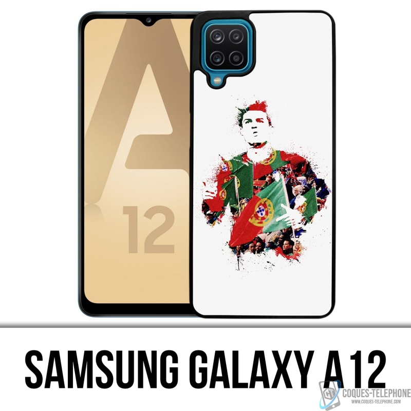 Coque Samsung Galaxy A12 - Ronaldo Football Splash