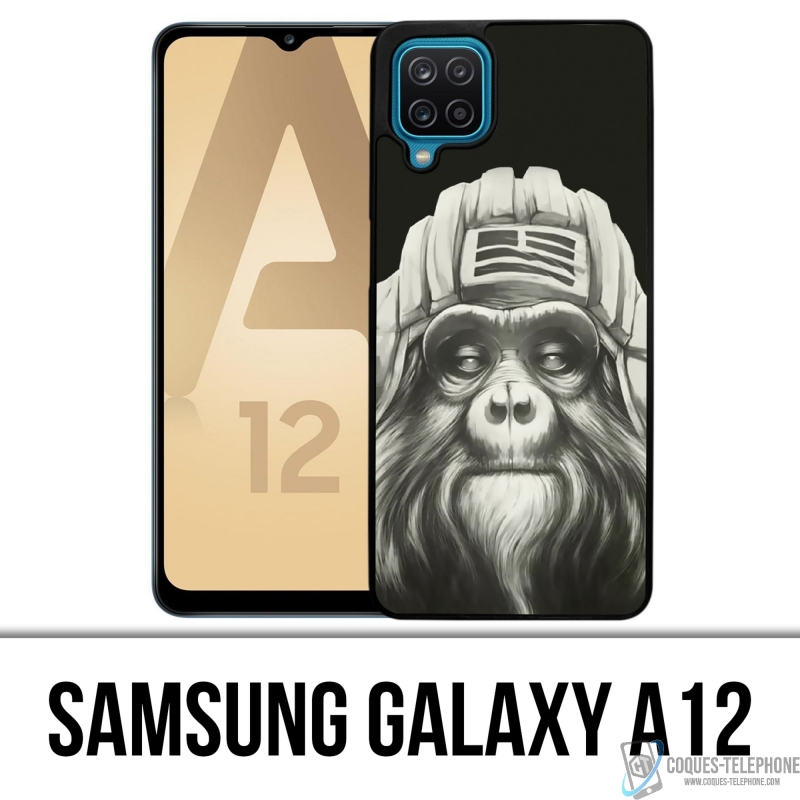 Custodia per Samsung Galaxy A12 - Scimmia aviatore Scimmia