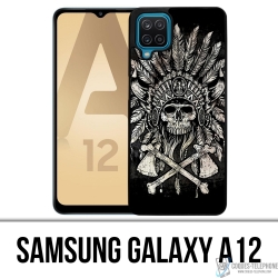 Cover Samsung Galaxy A12 - Piume di testa di teschio