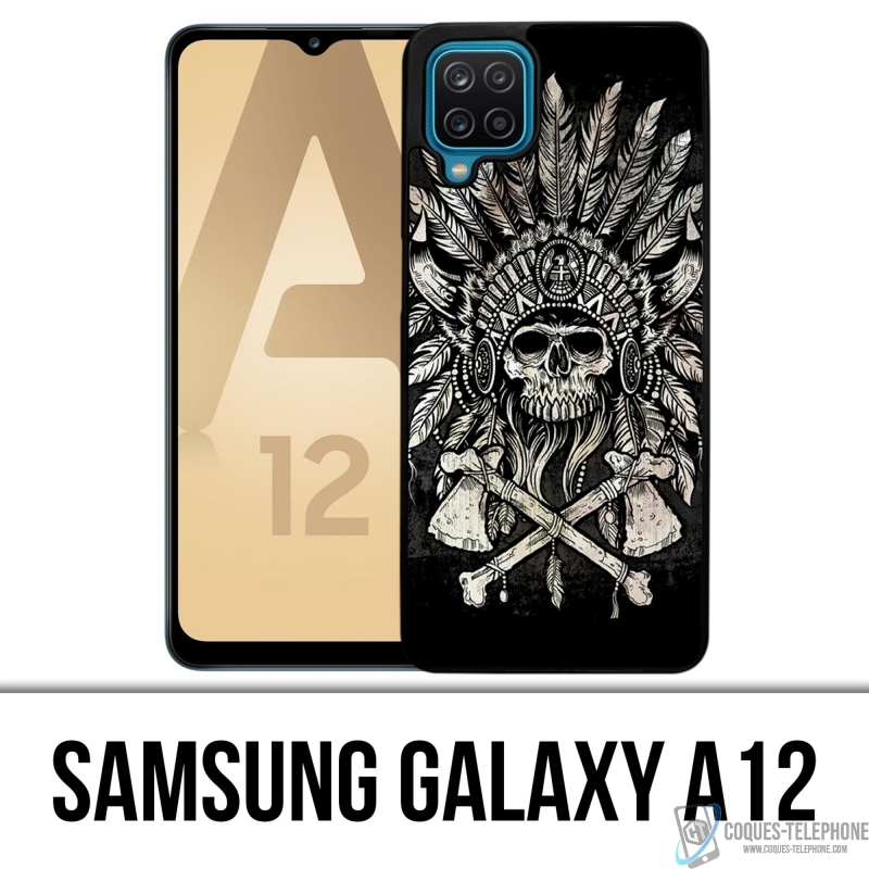 Samsung Galaxy A12 Case - Totenkopf Federn