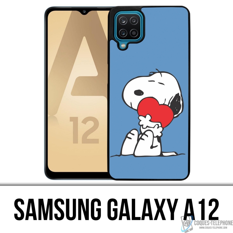 Coque Samsung Galaxy A12 - Snoopy Coeur