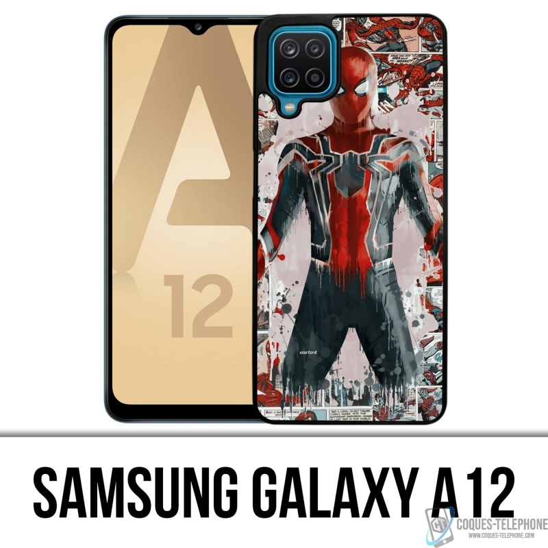 Coque Samsung Galaxy A12 - Spiderman Comics Splash