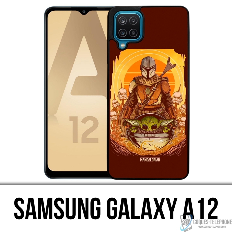 Coque Samsung Galaxy A12 - Star Wars Mandalorian Yoda Fanart