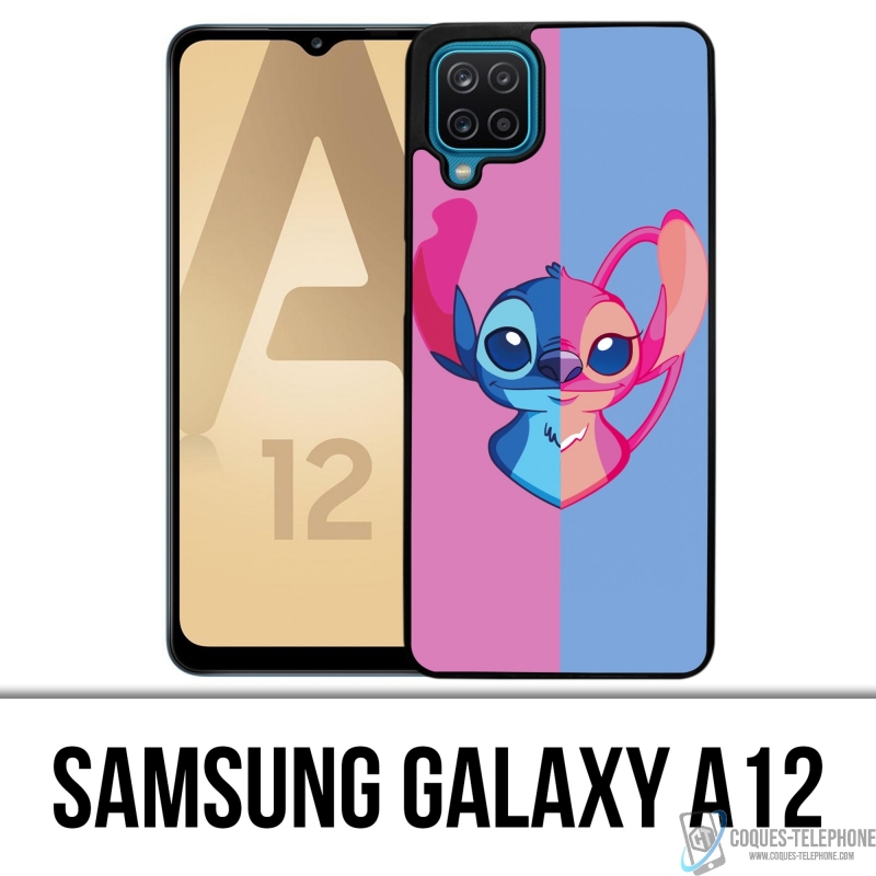 Coque Samsung Galaxy A12 - Stitch Angel Coeur Split