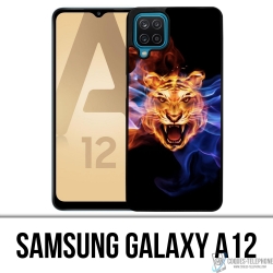 Custodia Samsung Galaxy A12 - Tigre fiammeggiante