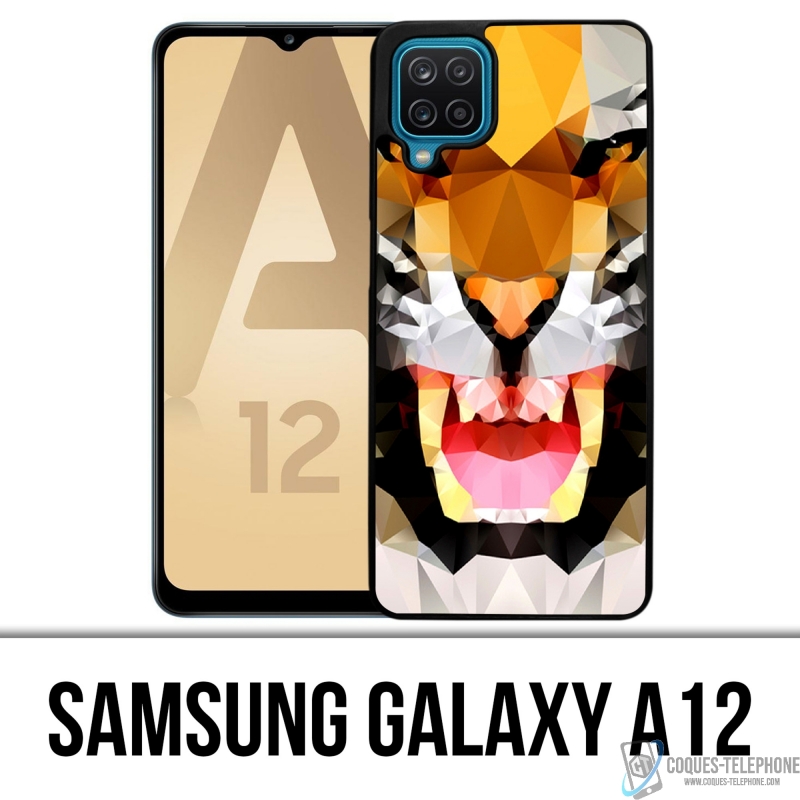 Custodia per Samsung Galaxy A12 - Tigre geometrica