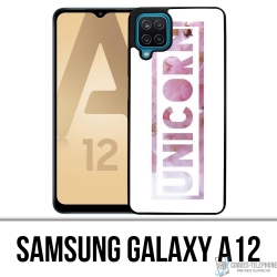 Coque Samsung Galaxy A12 - Unicorn Fleurs Licorne
