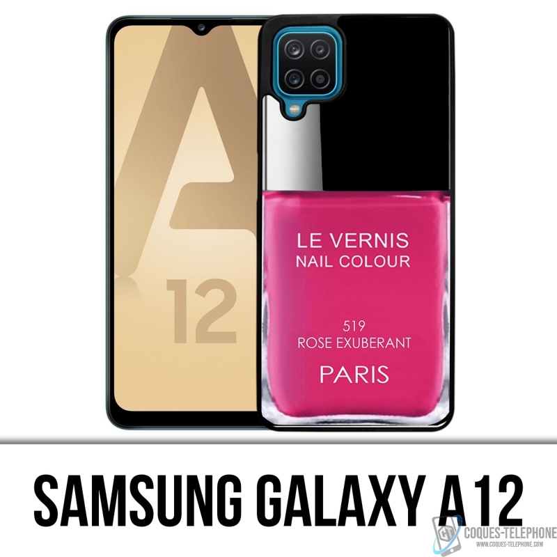 Coque Samsung Galaxy A12 - Vernis Paris Rose