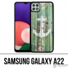 Samsung Galaxy A22 Case - Anchor Navy Wood