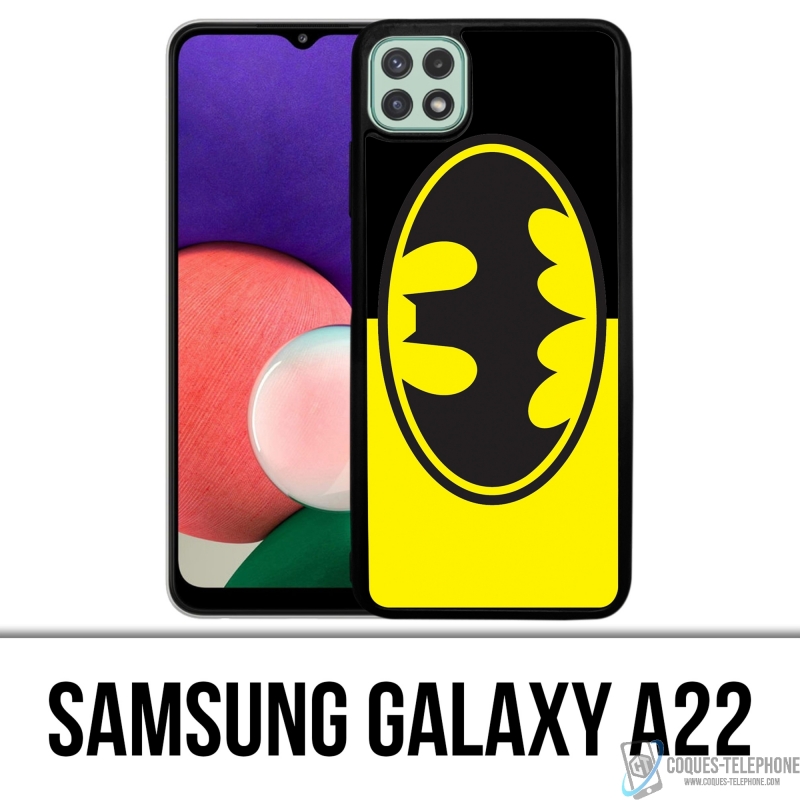 Custodia Samsung Galaxy A22 - Logo Batman Classic Giallo Nero