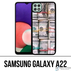 Funda Samsung Galaxy A22 - Billetes de dólares enrollados