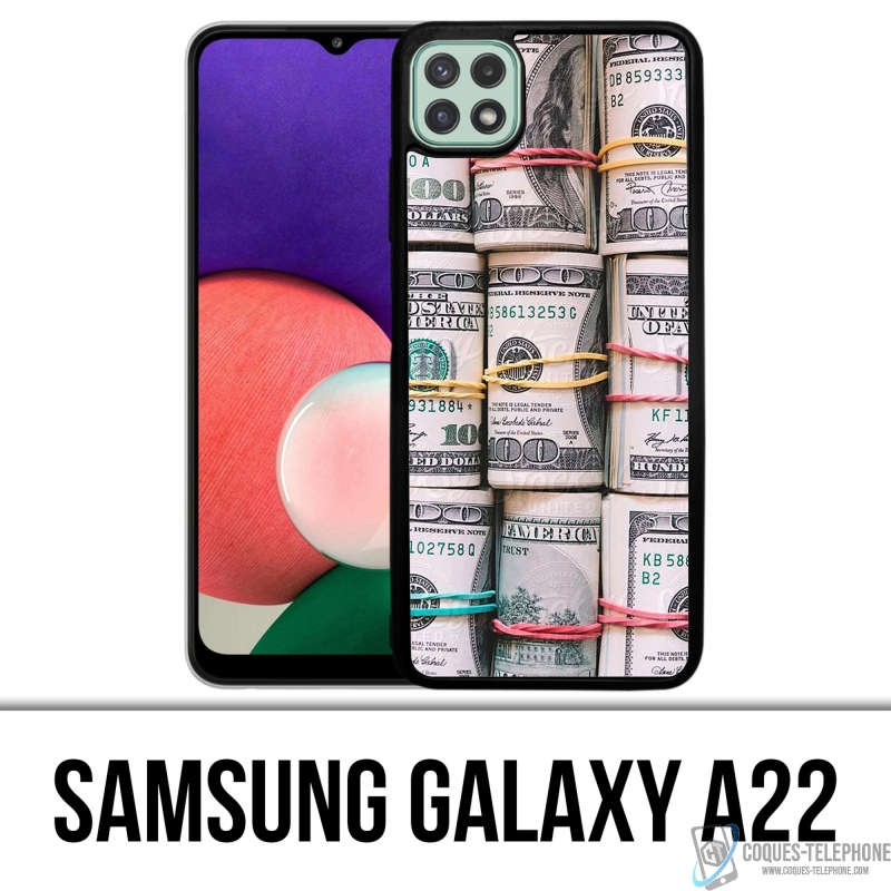 Coque Samsung Galaxy A22 - Billets Dollars Rouleaux