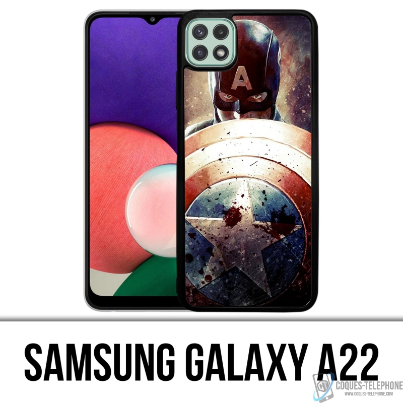 Coque Samsung Galaxy A22 - Captain America Grunge Avengers