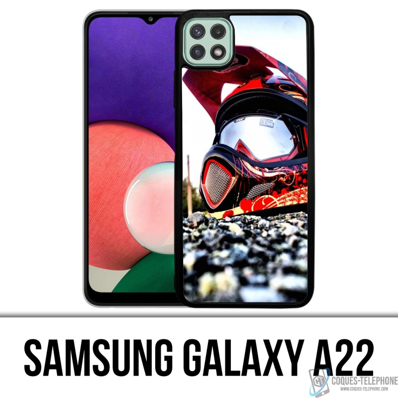 Samsung Galaxy A22 Case - Moto Cross Helmet