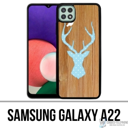 Custodia Samsung Galaxy A22 - Uccello in legno di cervo
