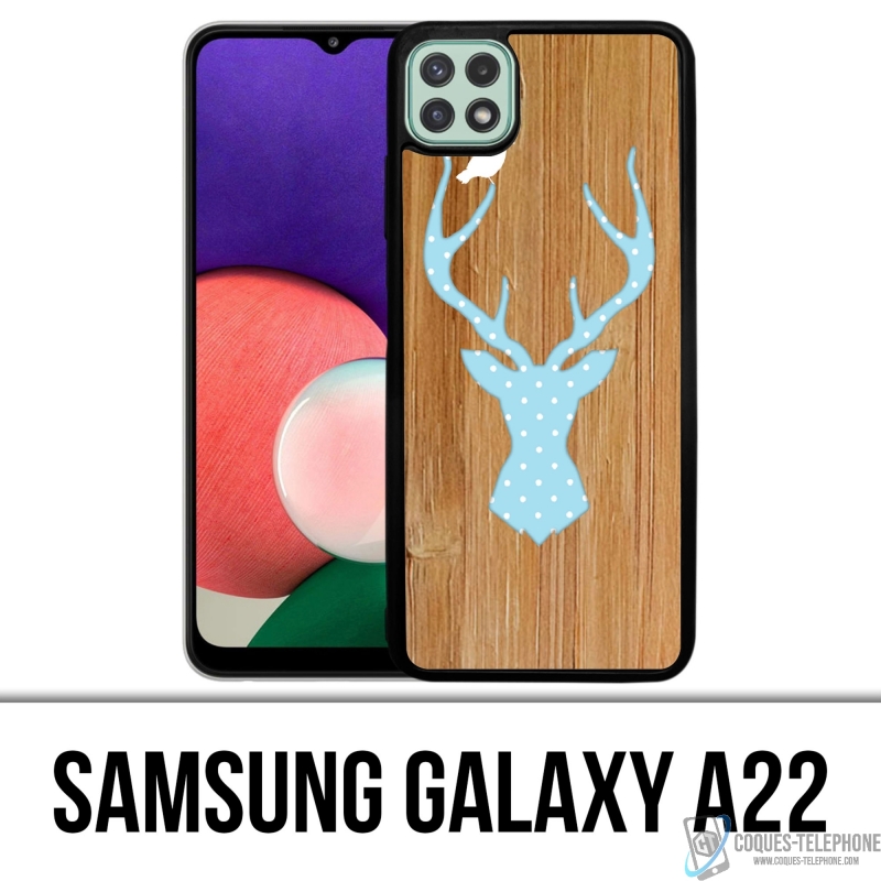 Coque Samsung Galaxy A22 - Cerf Bois Oiseau